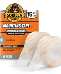Crystal Clear Mounting Tape With Instant Bond Pack Of 2 1 Inch By 60 Inch Double Sided For Indoor Outdoor Use That Sticks Like Crazy