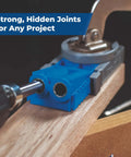 Portable Pocket Hole Jig System With Adjustable Position Sliders And Clamp Adapter For Materials Half Inch To One And A Half Inches Thick in use on wood