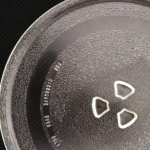 Top view of 12.5 Inch Microwave Turntable Glass Plate Replacement Universal Fit With Y Bottom, showing texture and edge details.
