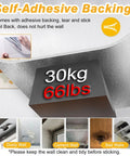 Self-Adhesive Backing of Knockout Look Waterproof Peel And Stick Wallpaper Roll showing wall application and weight capacity.
