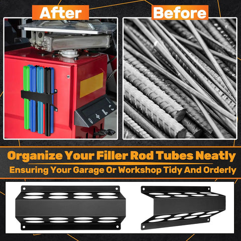 Wall Mounted TIG Welding Rod Holder With Eight Heavy Duty Storage Tubes For Filler Rod Caddy And Welder Table Setup Boasting Built Like A Tank Quality And Sweet Shop Organization