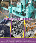 Woodruff key kit banner showing teal industrial machinery, gears, and robotic arms