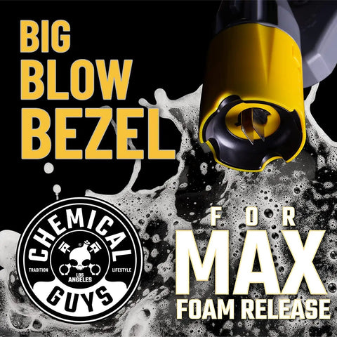 Big Mouth Max Release Foam Cannon for Pressure Washer 34 Ounce Bottle with Big Blow Bezel and Chemical Guys logo