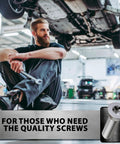 Mechanic holding wrench with 8Pcs Screw Rotor Brake Disc Retaining Screws M6x16 Set Stainless Steel for Audi VW Porsche in workshop
