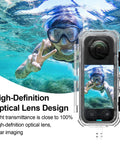 Waterproof Invisible Dive Case For Insta360 X4 Underwater Camera Housing 50m 164ft with snorkeler in clear water