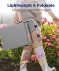 Person carrying a Foldable Garden Kneeler And Seat 2 In 1 Heavy Duty Bench with 10-inch wide detachable kneeling pad