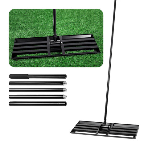 Leveling Rake For Lawn And Golf Course Yard Work With Carbon Steel 30 By 10 Inch Head And 78 Inch Adjustable Handle displayed