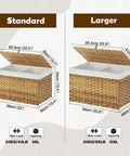 Large Handwoven Foldable Storage Basket Metal Frame Real Deal with Lid and Grippy Handles Cotton Lined Bin for Bedroom Laundry Gray Top Shelf Versatile Organizer dimensions comparison