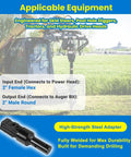 Beefy 2 Inch Hex To 2 Inch Round Auger Adapter For Skid Steers And Tractors, showing adapter and connection points.