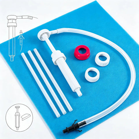 Heavy Duty 30Cc Hand Oil Transfer Pump For Gear Oil Differential Fluide And Antifreeze With Flexible Tubing Auto Fluid Kit and accessories.