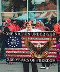 3 Ply 250th Anniversary USA Flag 3x5 Double Sided Outdoor Patriot Flag For 4th Of July We The People 1776 Decor with eagle design.