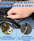 Applying Zipper Lubricant For Plastic And Metal Zippers Silicone Grease With PTFE Marine Grade 2 Oz on black jacket zipper