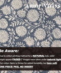 Floral Pillow Covers 18x18 Vintage Block Print Throw Pillow Covers In Neutral Dusty Blue For Living Room Farmhouse Style Cozy Homey Couch Decor Accent Sofa Pillows, floral cotton print