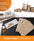 Heavy Truck 3D Wooden Puzzle Kit For Adults No Glue Needed No Tools Required Eco Friendly Plywood Brain Teaser Hobby Set For Model Builders And Home Decor, parts and instructions