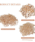 All Size Slider Clasp Jewelry Making Kit in rose gold showing open jump rings, lobster clasps, and chain extenders with quantities.