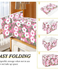Super Slick Collapsible Storage Bin With Secure Velcro Lid And Tough As Nails Frame Handles For Hassle Free Bedroom Organization And Sweet Closet Solutions Smoothly Saves Space, floral design, foldable, 16.5 x 12.6 x 11.8 inch.