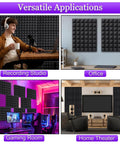 Top Shelf Pyramid Acoustic Foam Panels 50 Pack 16X12X2 Inches used in a recording studio, office, gaming room, and home theater.