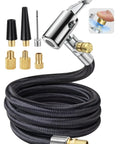 Must Have 33 Inch Air Release Extension Hose Set with Presta Valve Adapter, Ball Pump Needle, Tapered Nozzles for bike pumps