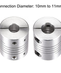 Heavy Duty Zero Backlash Spring Beam Coupler connects 10Mm to 11Mm shafts in aluminum alloy, two pack, 25Mm diameter.