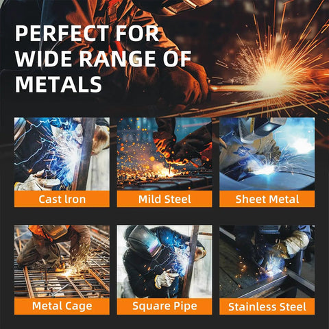 Super Cool 4 In 1 Portable Welding Machine That Gets The Job Done With Gasless Flux Core Mig, Stick, And Lift Tig Capabilities Plus Smart Synergic Control For Smooth Dual Voltage Operation for various metals including cast iron and stainless steel.