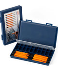 All In One Precision Screwdriver Set With Magnetic Tips And Storage Case, 8 In 1 Multi Tool And 4 In 1 Magnetic Mini Driver Plus Tweezers in blue case