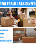 Collage of people using Genesis Heavy Duty Packing Tape Set With 12 Crystal Clear Rolls 1.88 Inch Wide 60 Yards Each for sealing boxes.
