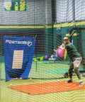 Indoor batting practice with Two Piece Baseball Batting Cage Net Set With Pro Grade, Heavy Duty HDPP Netting For High Velocity Practice