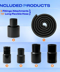 10 Ft Dust Collection Hose Kit For Power Tools And Shop Vacuums With 5 Fittings Universal Fit For Table Saws Drills Sanders And More