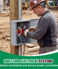 Man installing No Nonsense 200 Amp Single Phase Meter Socket Terminal Block Replacement Kit for 240 Volt service panel.
