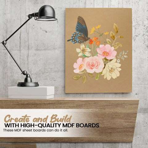8 Pack Of 11 By 14 Inch Mdf Boards Exactly One Quarter Inch Thick With Pretty Dang Smooth Unfinished Sides And Solid Sanded Edges For Diy Carpentry Work You Gonna Absolutely Love on a decorative shelf with a lamp.