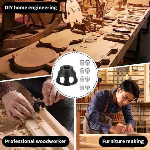 Image of DIY home woodworking projects with a 90 Degree Drill Guide And Doweling Jig For Precision Woodworking in action.