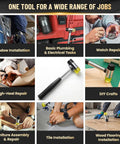 Range of jobs using 25mm Double-Faced Rubber Mallet Hammer With Soft Non-Marring Heads and Non-Slip Grip for various DIY tasks