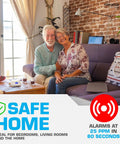 Couple in living room with Low Level Carbon Monoxide Monitor For Home Office Classrooms And Retail Safety on table