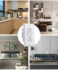 GFCI Outlet With Self Test Every 20 Seconds, Tamper Resistant Design And UL Listed GFI Receptacle in various room settings
