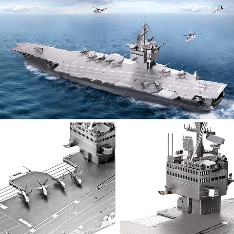 Epic 3D Metal Puzzle Kit For Adults With 130 Pieces DIY USS Enterprise CVN 65 Aircraft Carrier Model