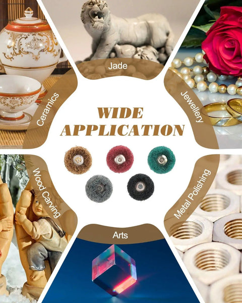 300 Pack 1 Inch Abrasive Wheels Buffing Polishing Burr Set For Rotary Tools With 2.35 Mm Shank Multi Color Application