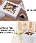 Six Pack Cupcake Boxes With Windows Hold Twelve Cupcakes Bakery Grade Cardboard Containers for Easy Transport and Presentation