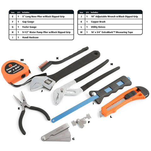125 Piece Marine Tool Set in a Water Resistant Boat Tool Box Drop Forged Steel Chrome Plated tools displayed in orange case