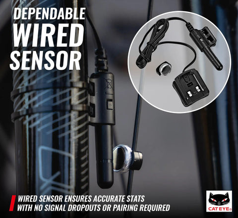 Dependable wired sensor for Starter Friendly Wired Bike Computer With Auto Start Stop, enhances ride data accuracy on various bikes.