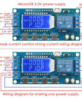 Time Delay Timer Relay With LCD Display For 5V 12V 24V Systems, Delay Off Cycle From 0.01 Seconds To 9999 Minutes, wiring diagram