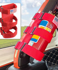 Jeep Roll Bar Fire Extinguisher Mount Holder With Heavy Duty Adjustable Nylon Straps Fits Wrangler CJ YJ TJ LJ JK JKU JL JLU All Years Red With USA Flag Pattern Easy Install And Secure Hold