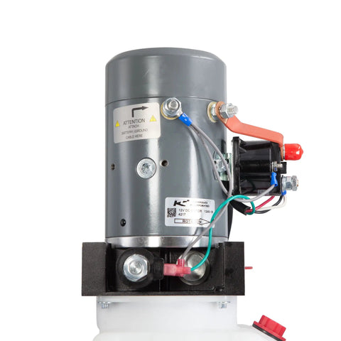 Single Acting 12V Hydraulic Pump With Remote Pendant, 15 Foot Cord, 6 Quart Reservoir, 3200 PSI A Port Relief and 1500 PSI B Port Relief