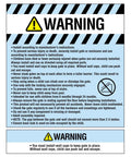 Warning label with safety instructions for Extra Wide Baby Gate For Doorways And Stairs, 30 To 41.5 Inches.