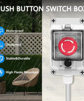 Rugged IP67 Emergency Stop Button With Box For Outdoor Use, 660V 10A E Stop Switch With Clear Cover shown mounted outdoors