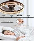 Smart Low Profile Bladeless Ceiling Fan With Lights 19.7 Inch Flush Mount Dimmable Three Color Temperature LED App Or Remote Control Quiet Operation With Sleeping Person