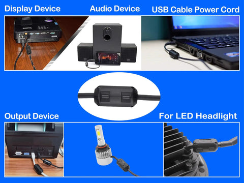 Clip On Ferrite Ring Core Kit 22Pcs With Five Inner Diameters 3mm 5mm 7mm 9mm 13mm For Real EMI RFI Noise Suppression on cables