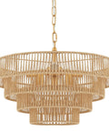 Six Light Hand Woven Rattan Pendant With Four Round Brass Frame Spheres, Transitional Boho Large Hanging Light, UL Listed
