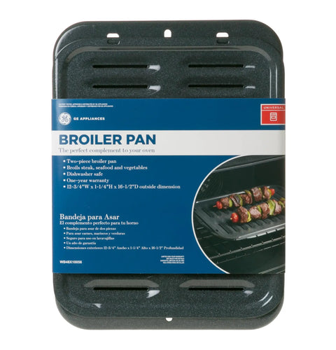 Universal Broiler Pan With Rack For Oven Nonstick Two Piece Black Porcelain Coated Carbon Steel Roasting Pan Dishwasher Safe