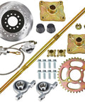 32 Inch Go Kart Rear Axle Kit With Shaft Hub And Brake Master Cylinder Replacement For Go Kart ATV Quad Drift Trikes