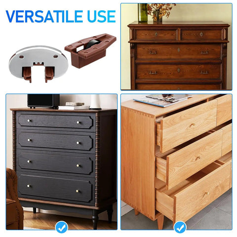 Versatile use of 10 Sets Kitchen Drawer Repair Kit With Roller Slides Replacement Parts Plastic And Metal Drawer Guides